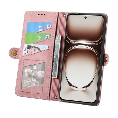 For OnePlus Nord 4 Case Zipper Wallet Geometry Lines Leather Phone Cover