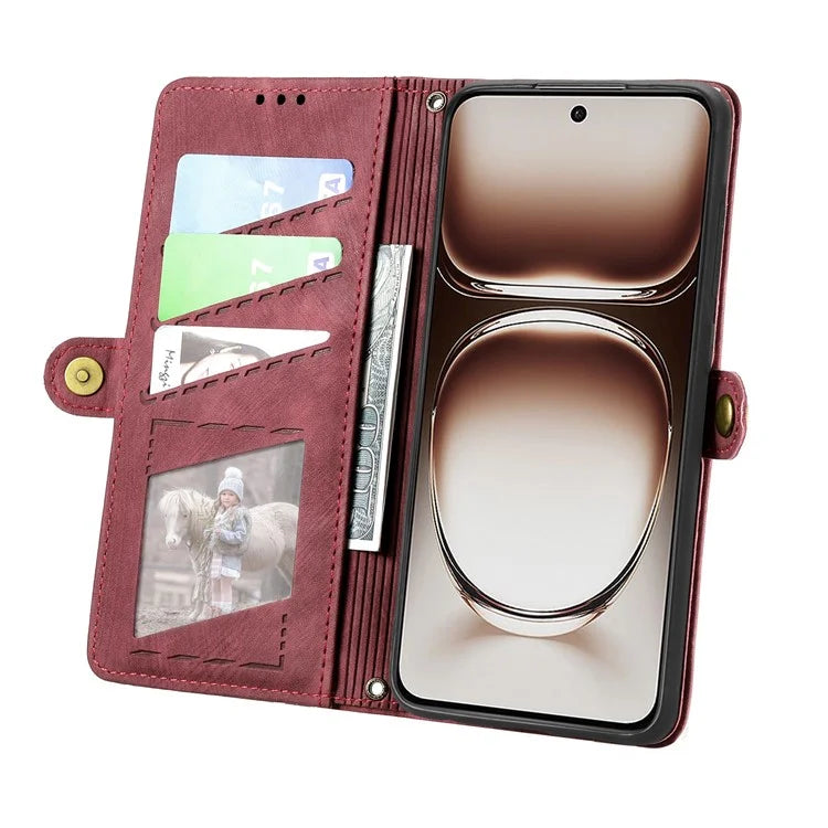 For OnePlus Nord 4 Case Zipper Wallet Geometry Lines Leather Phone Cover