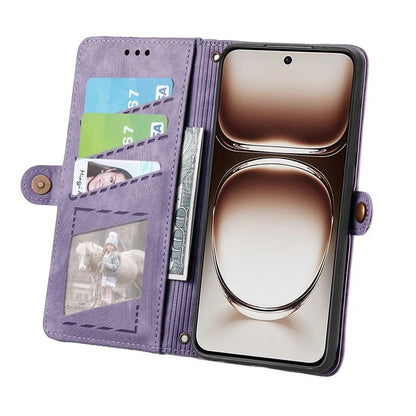 For OnePlus Nord 4 Case Zipper Wallet Geometry Lines Leather Phone Cover