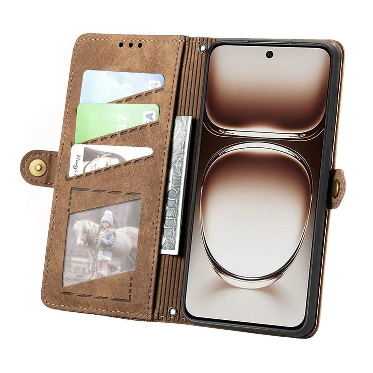 For OnePlus Nord 4 Case Zipper Wallet Geometry Lines Leather Phone Cover