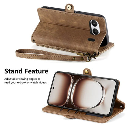 For OnePlus Nord 4 Case Zipper Wallet Geometry Lines Leather Phone Cover