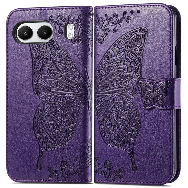 For OnePlus Nord 4 Case PU Leather Wallet Phone Cover Butterfly Pattern