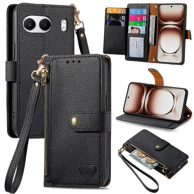 For OnePlus Nord 4 Case RFID Blocking Zipper Pocket Leather Wallet Phone Cover