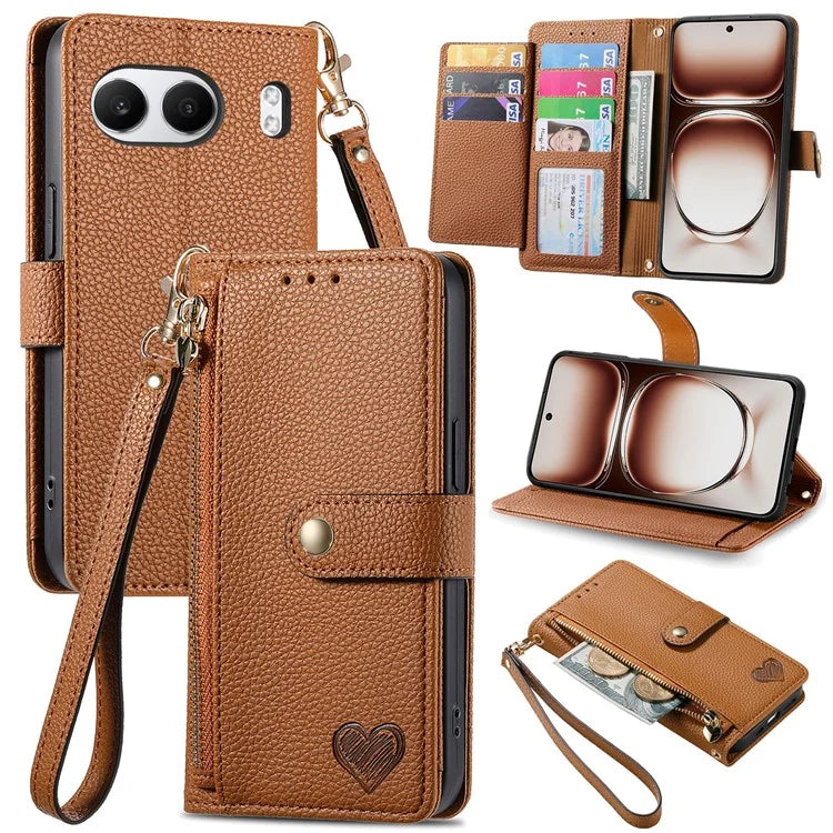 For OnePlus Nord 4 Case RFID Blocking Zipper Pocket Leather Wallet Phone Cover