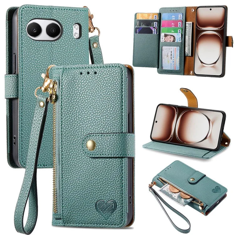 For OnePlus Nord 4 Case RFID Blocking Zipper Pocket Leather Wallet Phone Cover