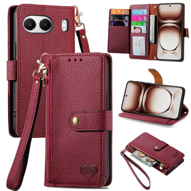 For OnePlus Nord 4 Case RFID Blocking Zipper Pocket Leather Wallet Phone Cover