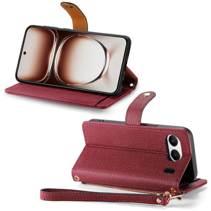 For OnePlus Nord 4 Case RFID Blocking Zipper Pocket Leather Wallet Phone Cover