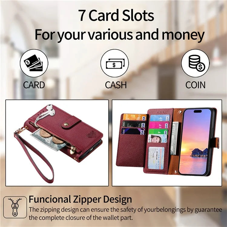 For OnePlus Nord 4 Case RFID Blocking Zipper Pocket Leather Wallet Phone Cover