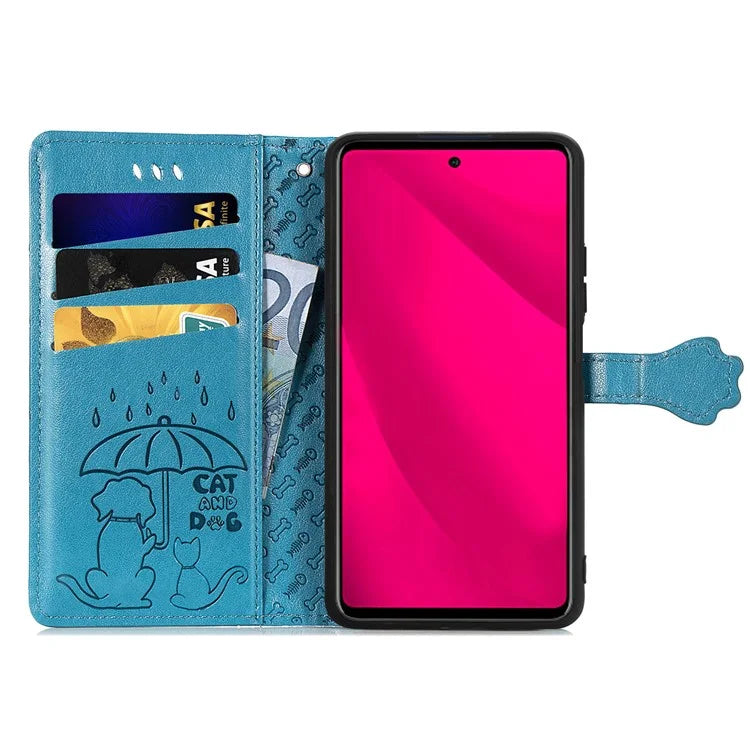 For HMD Pulse Pro Case Leather Wallet Flip Phone Cover Cute Cat Dog Pattern