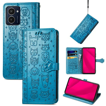 For HMD Pulse Pro Case Leather Wallet Flip Phone Cover Cute Cat Dog Pattern