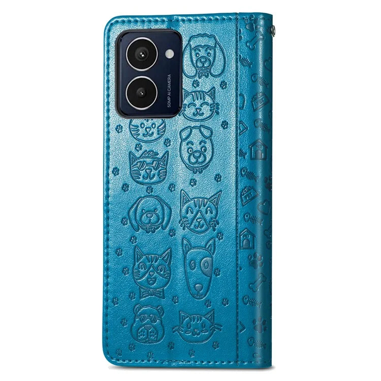 For HMD Pulse Pro Case Leather Wallet Flip Phone Cover Cute Cat Dog Pattern