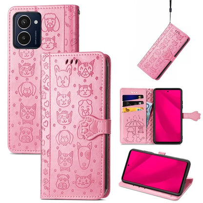 For HMD Pulse Pro Case Leather Wallet Flip Phone Cover Cute Cat Dog Pattern