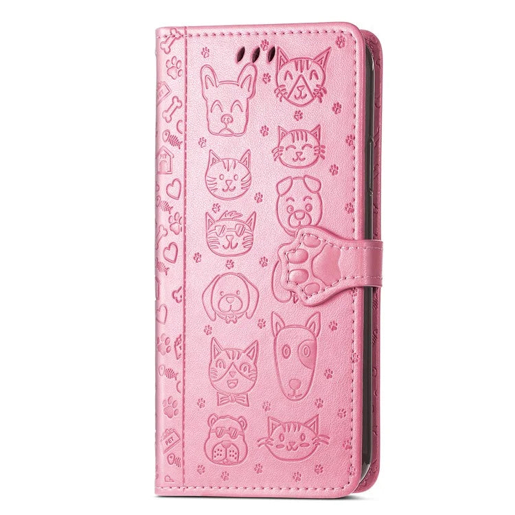 For HMD Pulse Pro Case Leather Wallet Flip Phone Cover Cute Cat Dog Pattern
