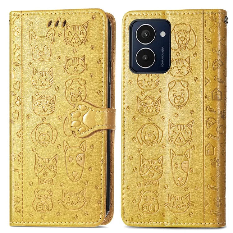 For HMD Pulse Pro Case Leather Wallet Flip Phone Cover Cute Cat Dog Pattern
