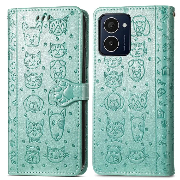 For HMD Pulse Pro Case Leather Wallet Flip Phone Cover Cute Cat Dog Pattern