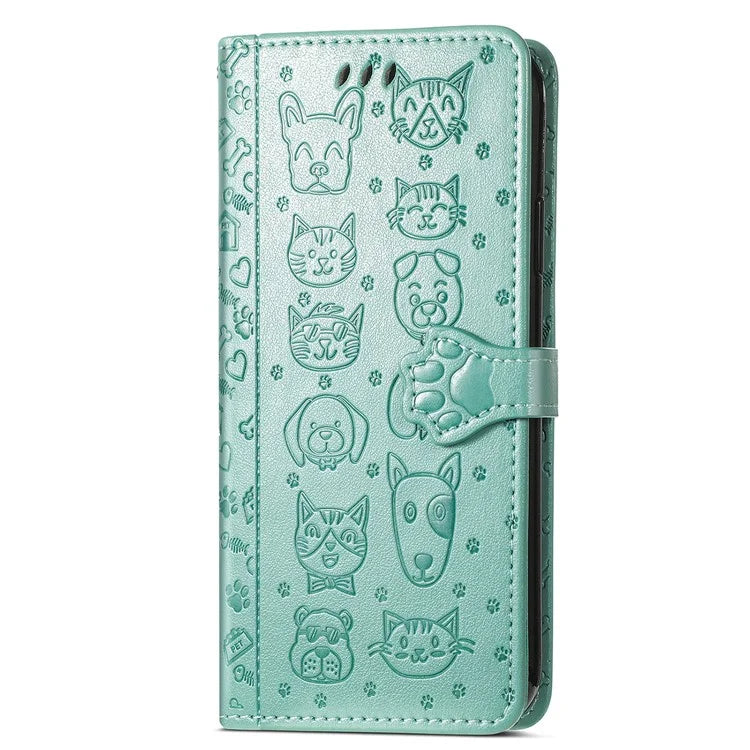 For HMD Pulse Pro Case Leather Wallet Flip Phone Cover Cute Cat Dog Pattern