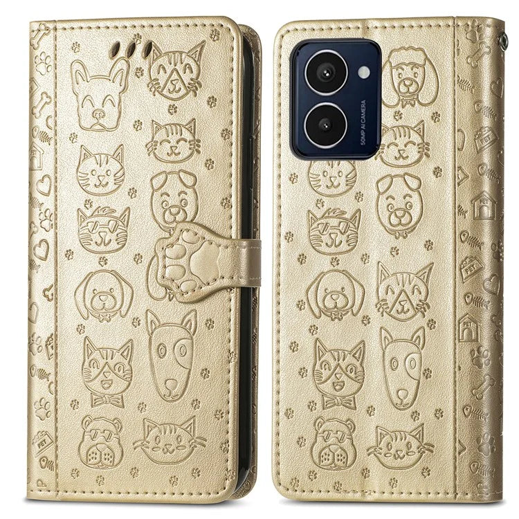For HMD Pulse Pro Case Leather Wallet Flip Phone Cover Cute Cat Dog Pattern