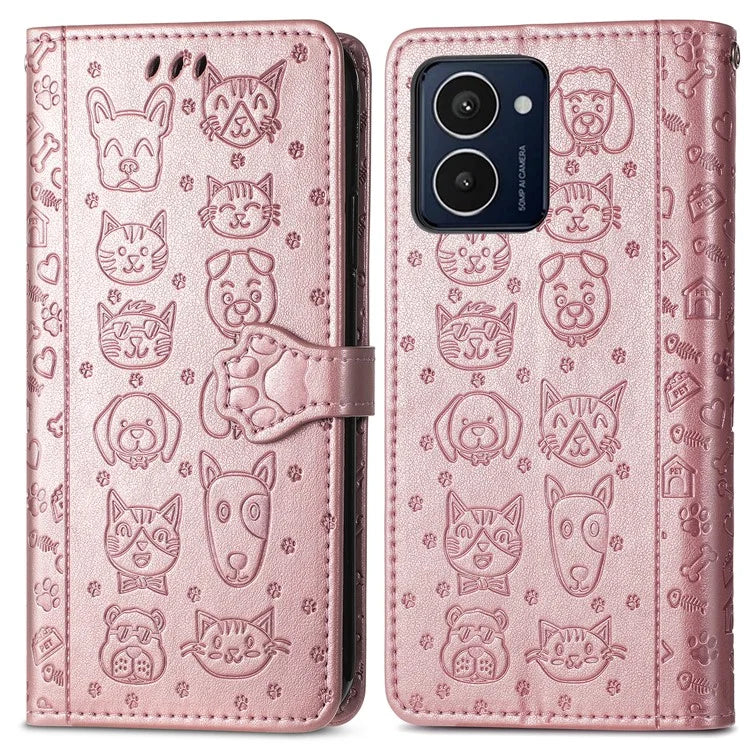 For HMD Pulse Pro Case Leather Wallet Flip Phone Cover Cute Cat Dog Pattern