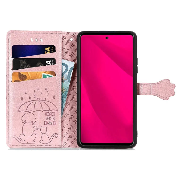 For HMD Pulse Pro Case Leather Wallet Flip Phone Cover Cute Cat Dog Pattern