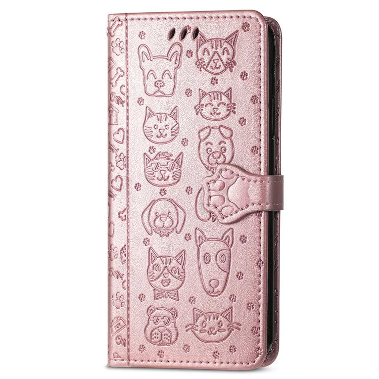 For HMD Pulse Pro Case Leather Wallet Flip Phone Cover Cute Cat Dog Pattern