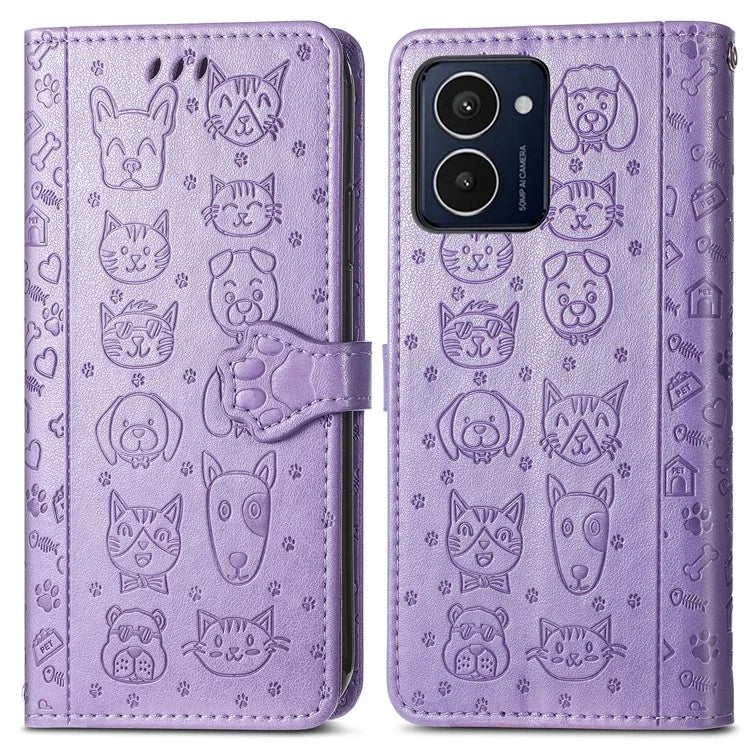 For HMD Pulse Pro Case Leather Wallet Flip Phone Cover Cute Cat Dog Pattern