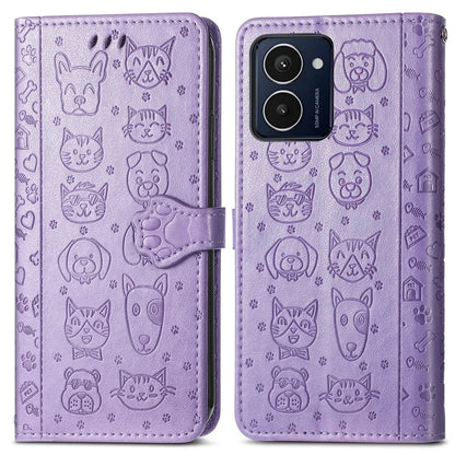 For HMD Pulse Pro Case Leather Wallet Flip Phone Cover Cute Cat Dog Pattern