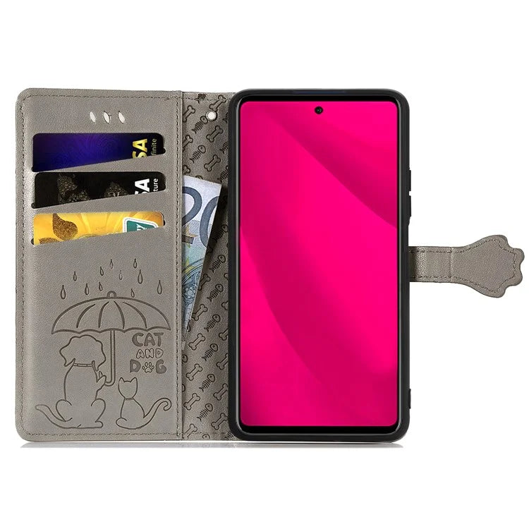 For HMD Pulse Pro Case Leather Wallet Flip Phone Cover Cute Cat Dog Pattern