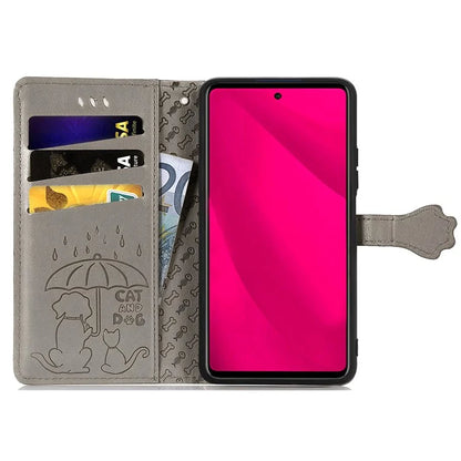 For HMD Pulse Pro Case Leather Wallet Flip Phone Cover Cute Cat Dog Pattern