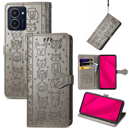 For HMD Pulse Pro Case Leather Wallet Flip Phone Cover Cute Cat Dog Pattern