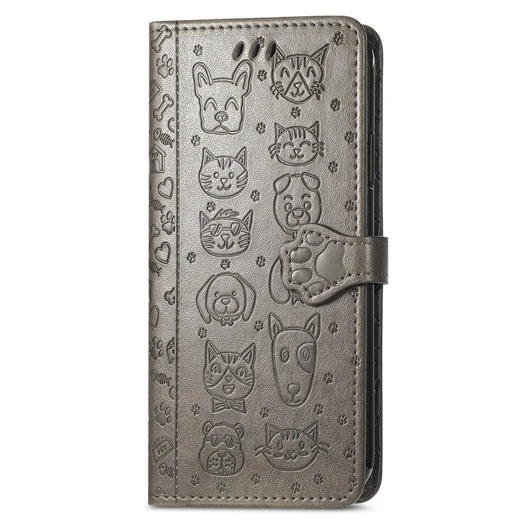 For HMD Pulse Pro Case Leather Wallet Flip Phone Cover Cute Cat Dog Pattern