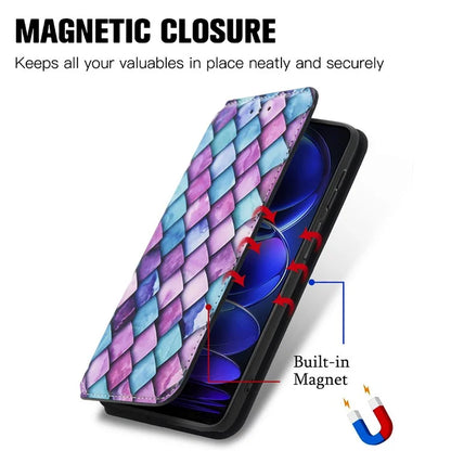 CASENEO 001 Series for HMD Pulse Pro Case RFID Blocking Wallet Leather Cover Pattern Print