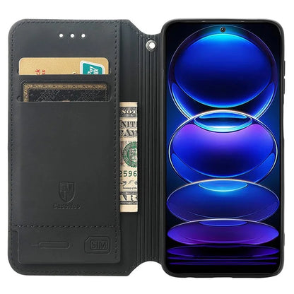 CASENEO 001 Series for HMD Pulse Pro Case RFID Blocking Wallet Leather Cover Pattern Print
