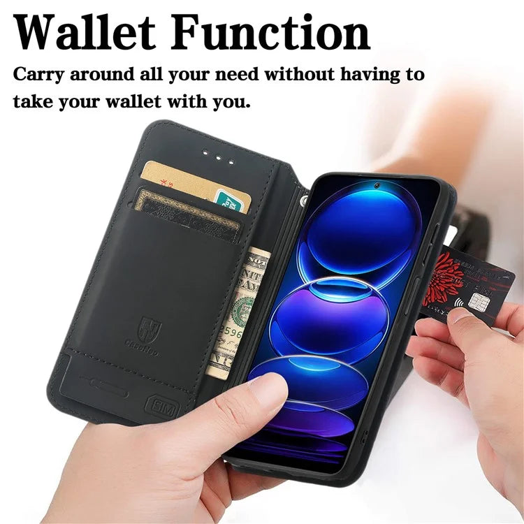 CASENEO 001 Series for HMD Pulse Pro Case RFID Blocking Wallet Leather Cover Pattern Print