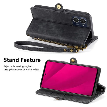 For HMD Pulse Pro Case Zipper Wallet Geometry Lines Leather Phone Cover
