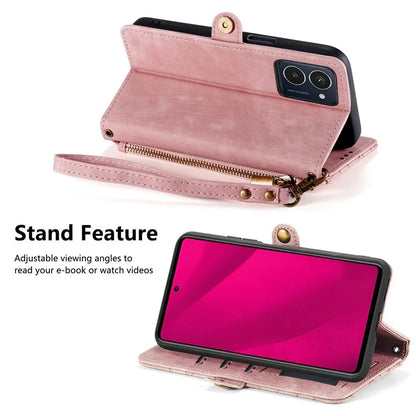 For HMD Pulse Pro Case Zipper Wallet Geometry Lines Leather Phone Cover