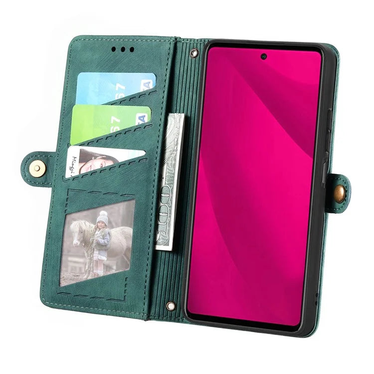For HMD Pulse Pro Case Zipper Wallet Geometry Lines Leather Phone Cover