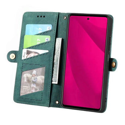 For HMD Pulse Pro Case Zipper Wallet Geometry Lines Leather Phone Cover