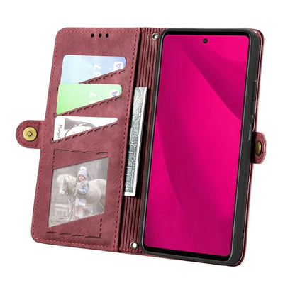 For HMD Pulse Pro Case Zipper Wallet Geometry Lines Leather Phone Cover