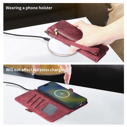 For HMD Pulse Pro Case Zipper Wallet Geometry Lines Leather Phone Cover