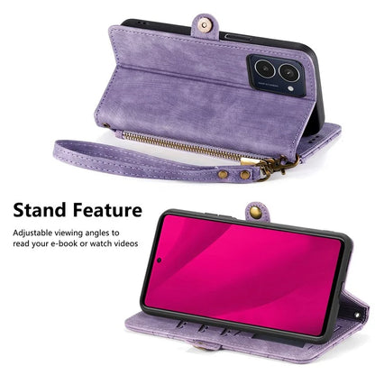 For HMD Pulse Pro Case Zipper Wallet Geometry Lines Leather Phone Cover