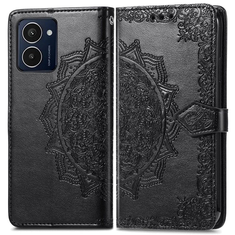 For HMD Pulse Pro Case Mandala Embossed Design Leather Wallet Phone Cover