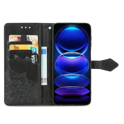 For HMD Pulse Pro Case Mandala Embossed Design Leather Wallet Phone Cover