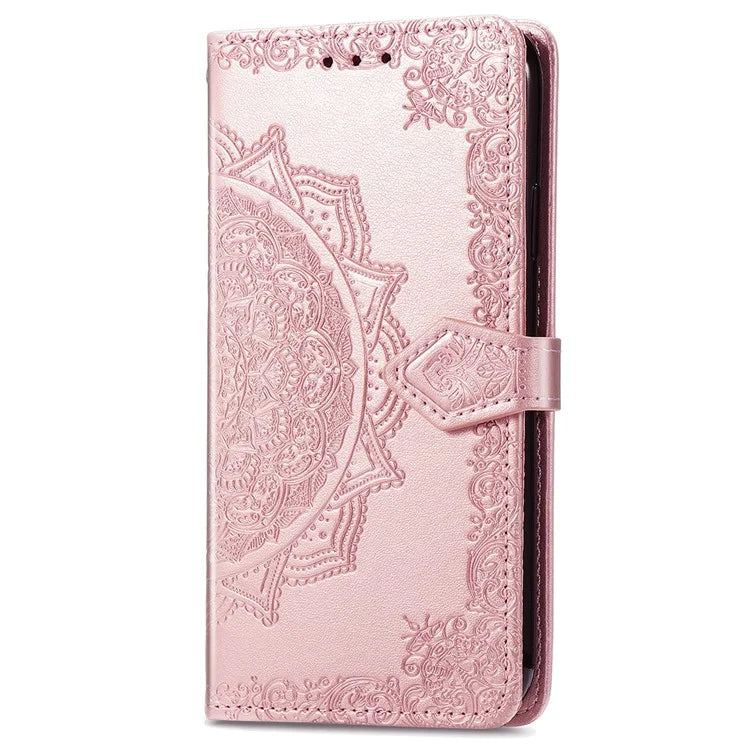 For HMD Pulse Pro Case Mandala Embossed Design Leather Wallet Phone Cover
