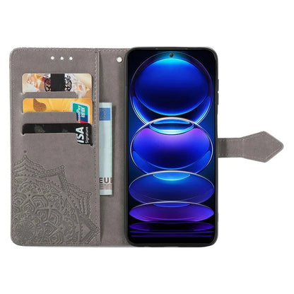 For HMD Pulse Pro Case Mandala Embossed Design Leather Wallet Phone Cover
