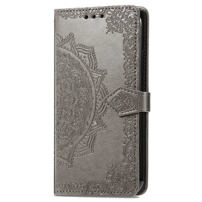 For HMD Pulse Pro Case Mandala Embossed Design Leather Wallet Phone Cover