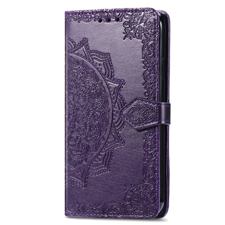 For HMD Pulse Pro Case Mandala Embossed Design Leather Wallet Phone Cover