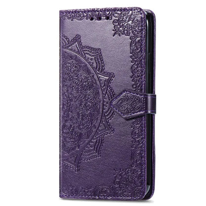For HMD Pulse Pro Case Mandala Embossed Design Leather Wallet Phone Cover