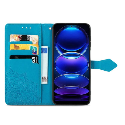 For HMD Pulse Pro Case Mandala Embossed Design Leather Wallet Phone Cover