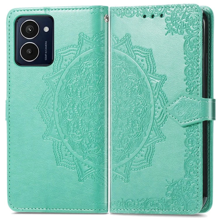 For HMD Pulse Pro Case Mandala Embossed Design Leather Wallet Phone Cover