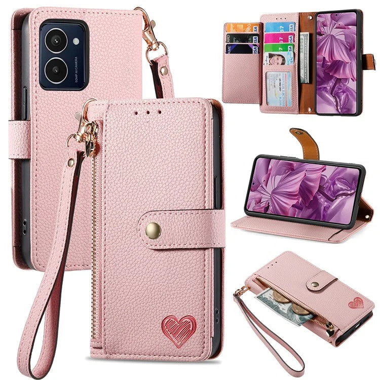 For HMD Pulse Pro Case RFID Blocking Zipper Pocket Leather Wallet Phone Cover